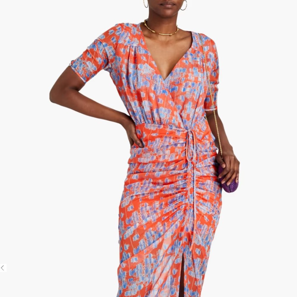 Eywasouls Malibu - Elke Maxi Dress - NWT - XS - Orange & Blue